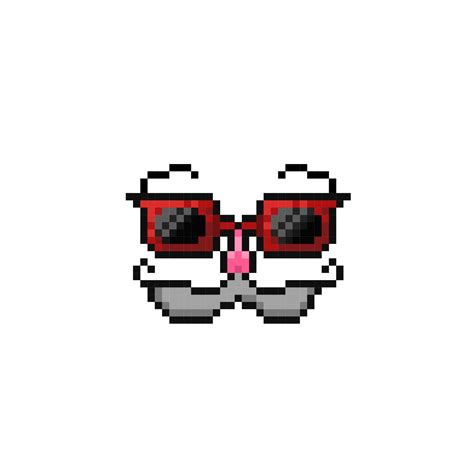 sun glasses with moustache in pixel art style 20577602 Vector Art at ...