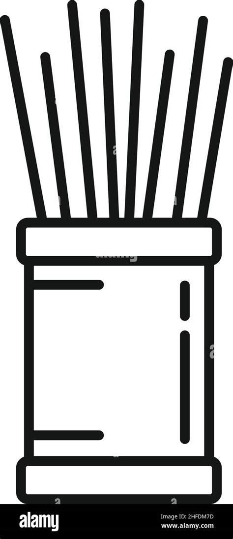 Food Toothpick Box Icon Outline Vector Tooth Stick Wooden Pick Stock