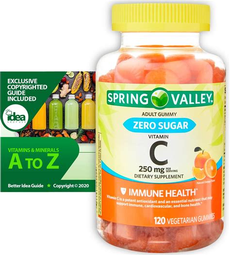 Spring Valley Gomitas De Vitamina C Sin Azúcar Suplemento Dietético 250 Mg Paquete De 120