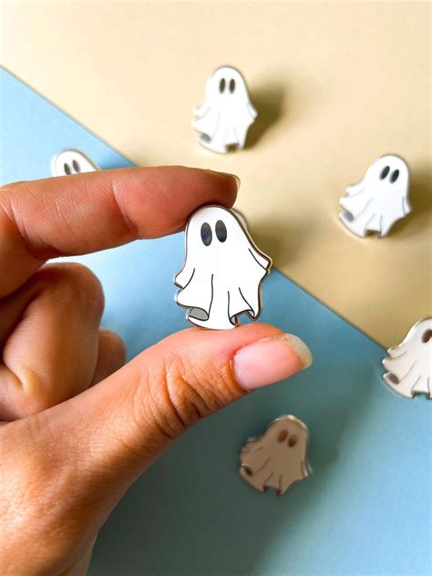 Cute Ghost Pin Ghost Enamel Pin Hard Enamel Pin Spooky Etsy