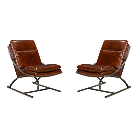 Pair of Modern Leather Chairs | Chairish