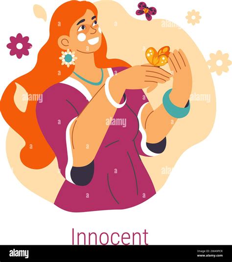 Jungian Archetype Of Innocent Woman With Flowers Stock Vector Image