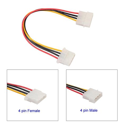 1pcs IDE 4-Pin Male to IDE 4-Pin Female Extension Power Cable 18cm ...