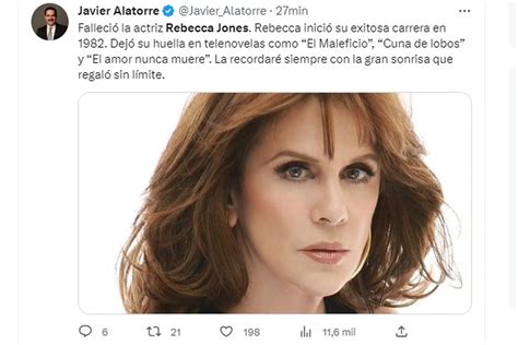 Famosos Y Admiradores Despiden Con Mensajes De Amor A Rebecca Jones En Redes “ejemplo De