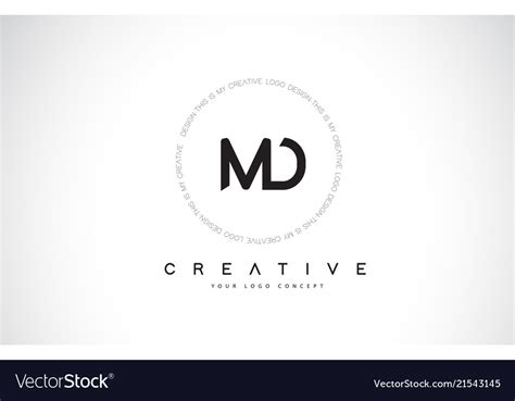 Md m d logo design with black and white creative Vector Image