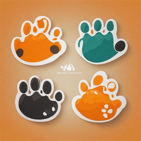 Premium AI Image | vector paw print beautiful stickers