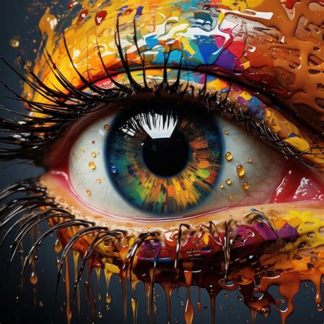 Premium AI Image | Abstract modern colorful digital art of human eye ...