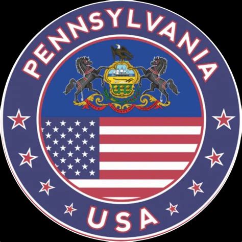 Pennsylvania Seal with American Flag