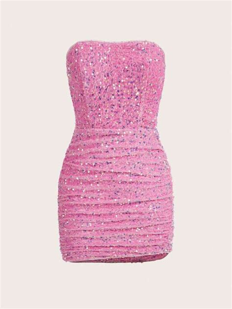 Shein Icon Sequin Tube Bodycon Dress Shein