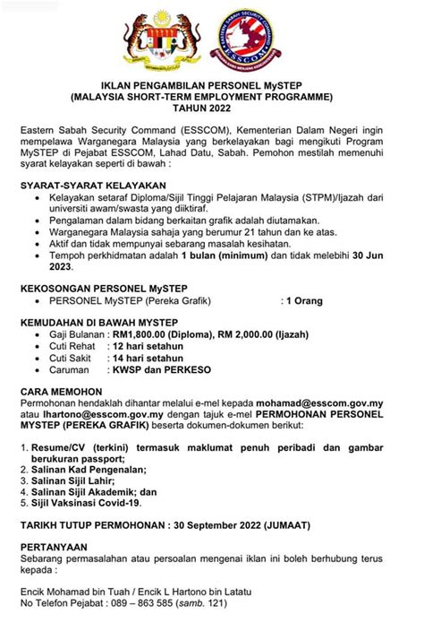 Iklan Jawatan ESSCOM Kementerian Dalam Negeri Jobs Hub