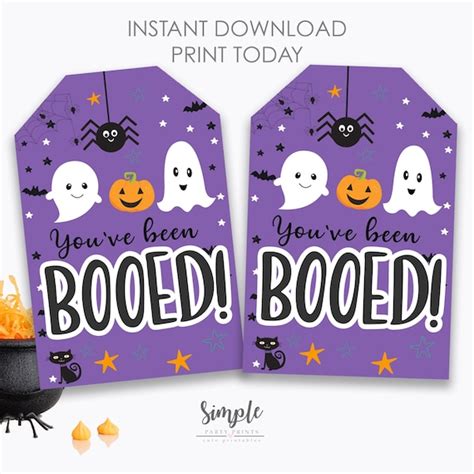 Youve Been Booed Printable Tag Halloween Activity Youve Been Booed T Tags Neighborhood