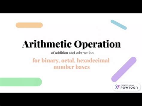 Arithmetic Operation Of Addition And Subtraction For Binary Octal