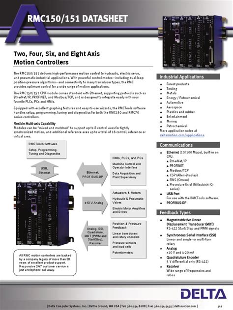 RMC 150 Datasheet | PDF | Control Theory | Usb