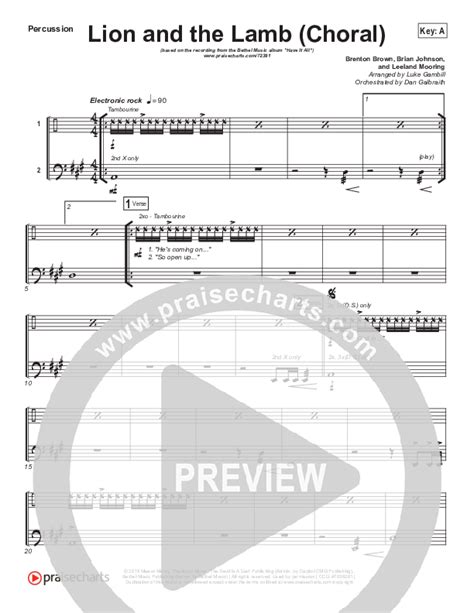 Lion And The Lamb Choral Anthem Satb Percussion Sheet Music Pdf