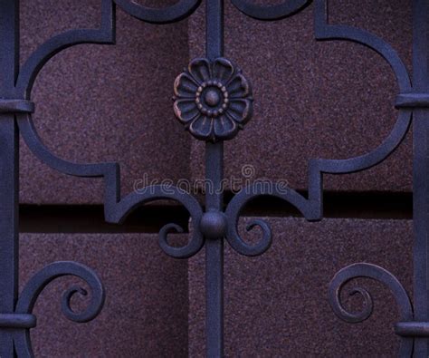 Beautiful Elements of a Wrought Metal Fence in Dark Colors Stock Image ...