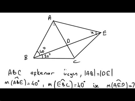 Eskenar ucgende aci sorusu aytgeometri eşkenarüçgen üçgenler YouTube