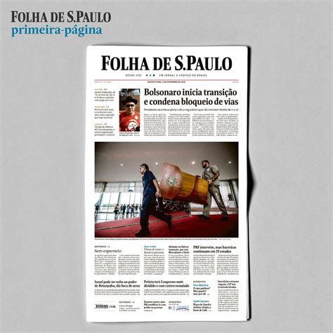 Folha de S Paulo on Twitter Foto da primeira página da Folha de hoje