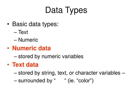 data types powerpoint    id