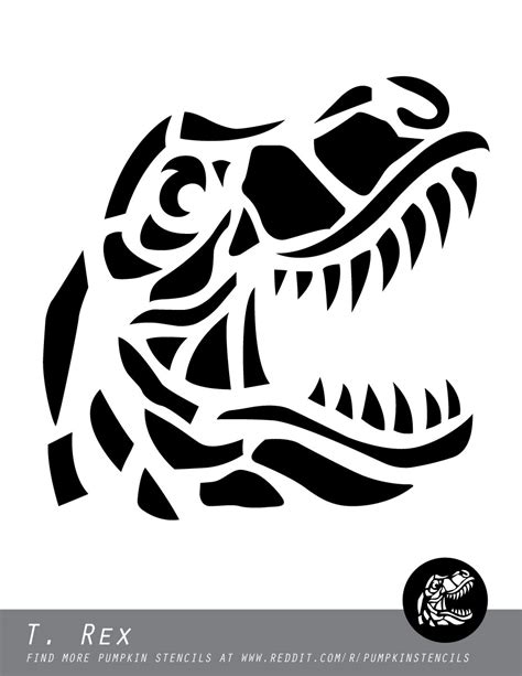 Dinosaur: T Rex (Free Pumpkin Stencil - Pumpkin Pattern - Pumpkin ...