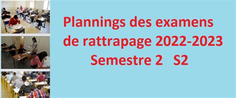 Plannings Des Examens De Rattrapage