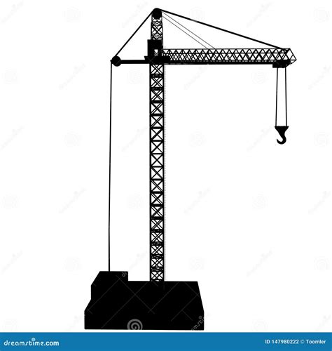 Silhueta Preta De Um Guindaste Rendi o 3d Ilustração Stock