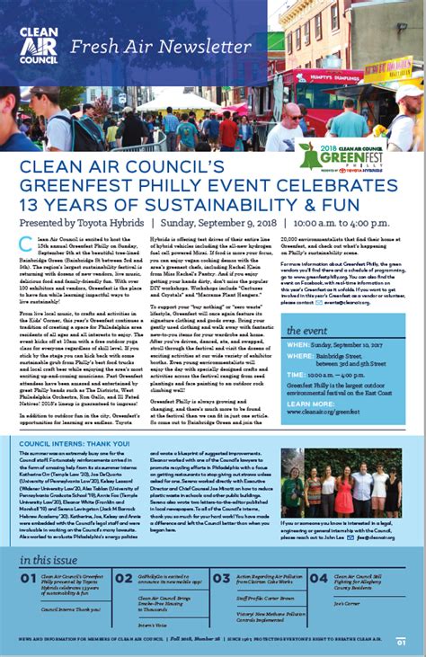 Clean Air Council Newsletter