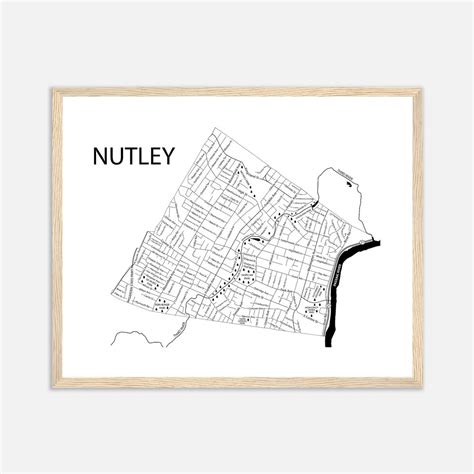 Nutley New Jersey Map Print, Framed Poster of Nutley NJ, Graduation ...