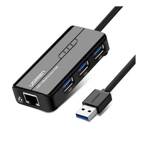 Ugreen Hub Usb Réseau Adaptateur 3 Ports Usb 30 Rj45 Lan Gigabit