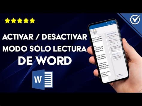 C Mo Activar O Desactivar Modo S Lo Lectura De Word R Pido Y