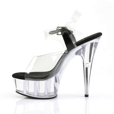 Chaussure Pole Dance Transparente Et Noire Plateforme Plexi