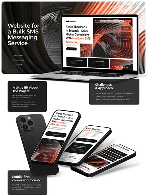 Website for a Bulk SMS Messaging Service :: Behance