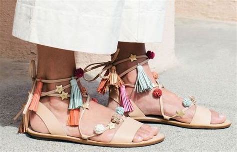 Lr X Kate Brien Nude And Multicolor Embellishments Flat Sandals Sandals Style Inspiration