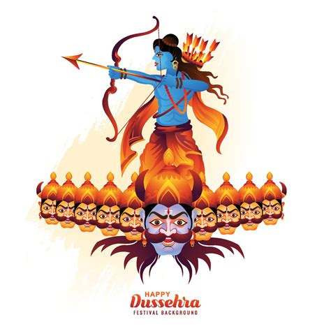 Illustration Of Lord Rama Killing Ravana In Happy Dussehra Festival