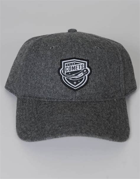 Sportiqe Adjustable Grey Flannel Hat W Comets Shield Utica Comets Llc