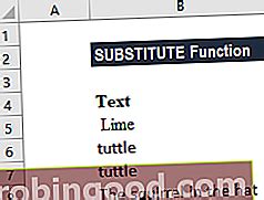 Funkce SUBSTITUTE vzorec příklady jak používat SUBSTITUTE