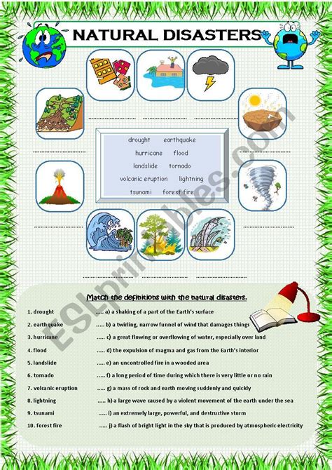 Natural Disasters Worksheets