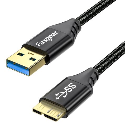 Fasgear Usb To Micro B Cable Nylon Braided Gbps Charging And