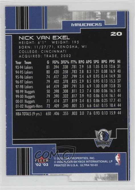 2002 03 Fleer Ultra Gold Medallion Nick Van Exel 20 EBay