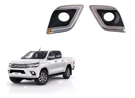 Bisel Con Led Drl Toyota Hilux 2015 19 Luz Blanca ambar Meses sin interés