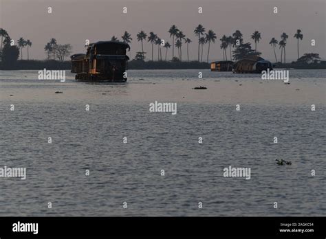 Kerala backwaters. watching the sunset over lake Vembanad in Kerala, India Stock Photo - Alamy