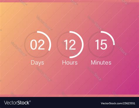 Countdown Clock Counter Timer Ui App Digital Vector Image