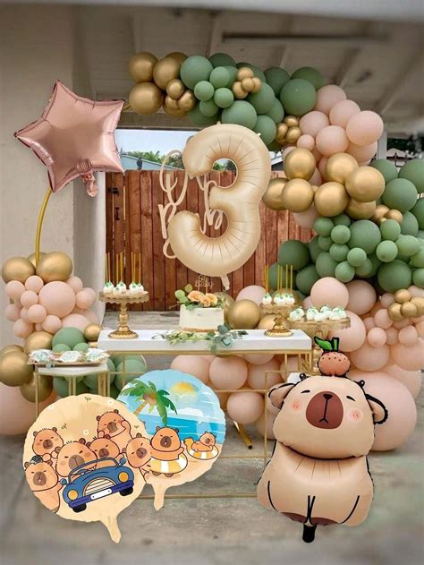 Super Cute Capibara Aluminum Balloon Festival Birthday Party Atmosphere