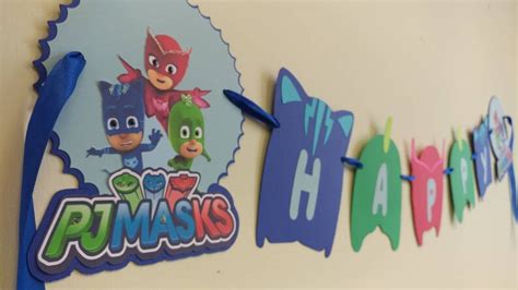 Pj Masks Birthday Banner Pj Masks Theme Happy Birthday Banner Pj