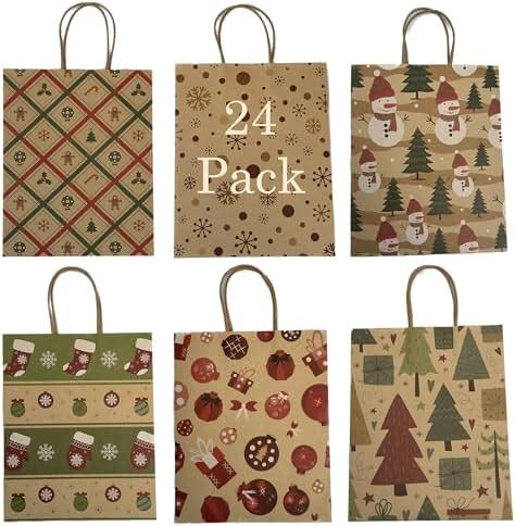 Amazon Joyin Christmas Kraft Gift Bags For Holiday Paper Gift