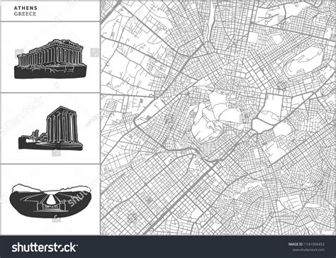 Athens City Map Handdrawn Architecture Icons Stock Vector (Royalty Free ...