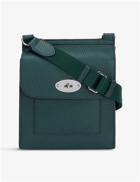 Mulberry Antony Small Grained Leather Crossbody Bag In Green Lyst