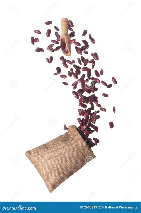 Red Bean Flying Explosion In Sack Bag Red Grain Beans Explode Abstract Cloud Fly Beautiful