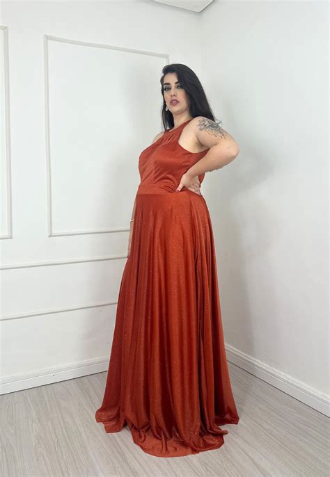 Vestido Longo De Festa Madrinhas Plus Size Frente Nica Detalhe No