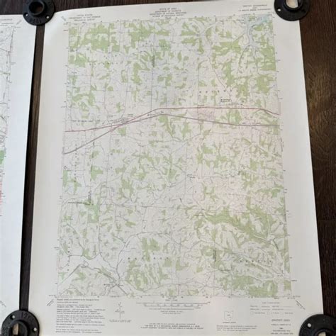 Us Geological Survey Usgs Topography Map Vintage Map Gratiot Oh 27 X 22” 3713 Picclick Ca