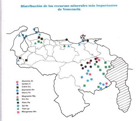 Realiza Un Mapa De Venezuela Y Representa Con Símbolos Los Minerales Presentes En Cada Estado